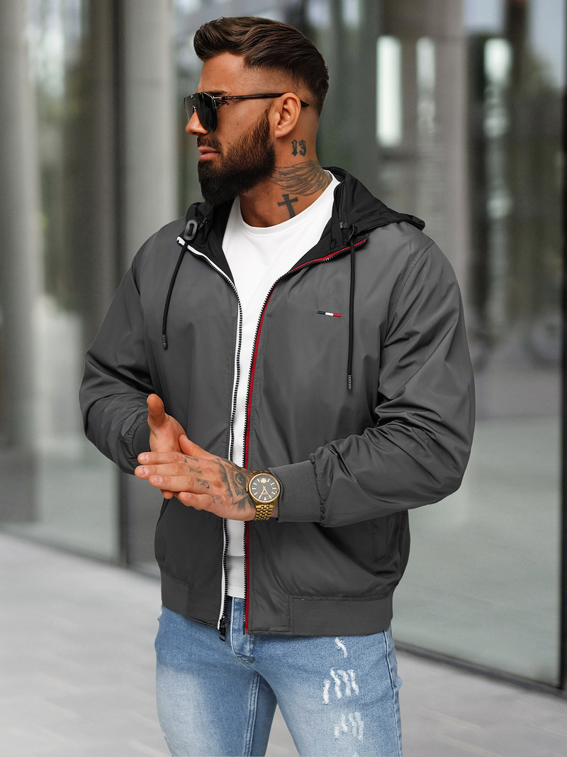 Pánská Oboustranná Bunda Černá OZONEE JS/16M9207/392