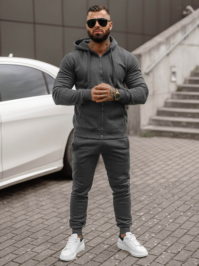 Pánská Tepláková Souprava Grafitová OZONEE JS/68C10386/5Z