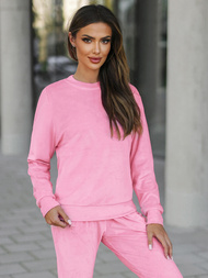 Dámská velurová tepláková souprava prášková růžová OZONEE O/8C1173/38