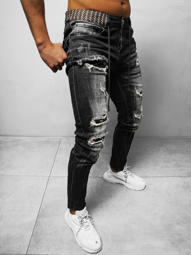 Pánské Džíny Černé OZONEE NB/MP0026G