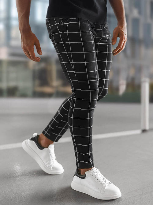 Pánské Chino Kalhoty Černé OZONEE O/P4009Z