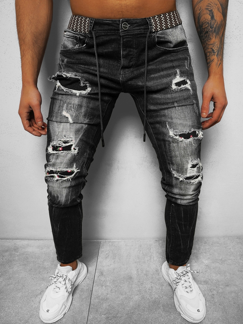 Pánské Džíny Černé OZONEE NB/MP0026G