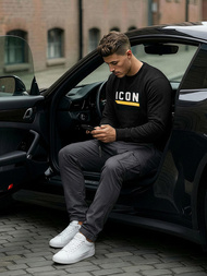 Pánská Mikina Černá OZONEE JS/8B1753/3