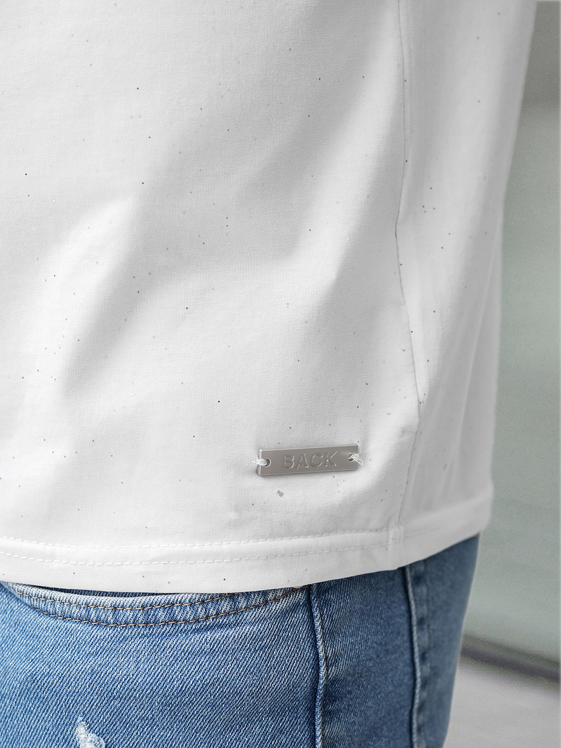 Pánské Tričko Bílé OZONEE O/QQ1386