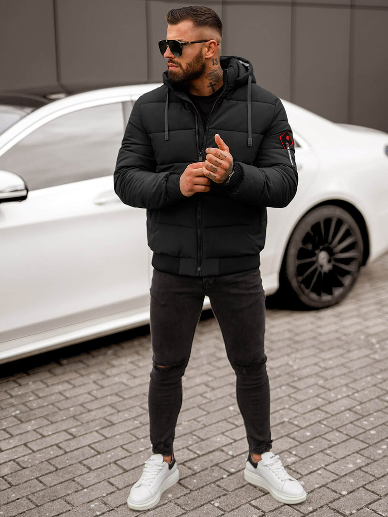 Pánská Zimní Bunda Černá OZONEE JS/31M5031/392