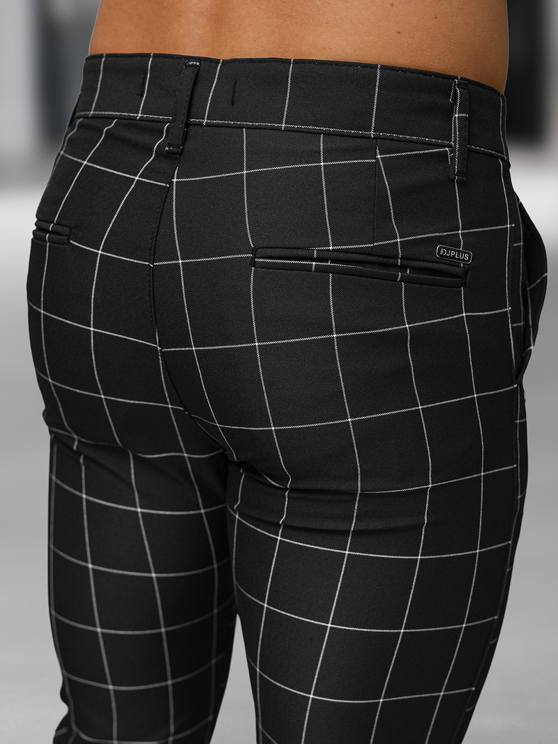 Pánské Chino Kalhoty Černé OZONEE DJ/5505Z
