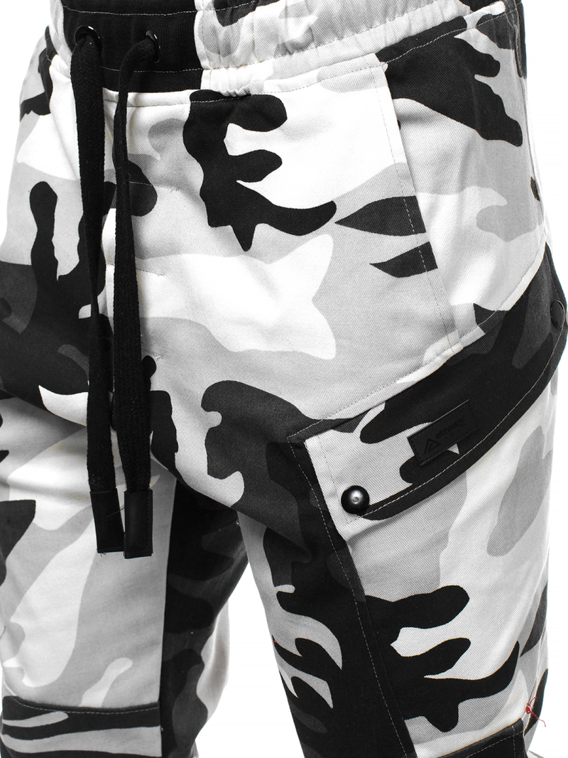 Pánské Kalhoty Jogger Černobílé OZONEE O/11103