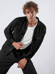 Pánská Košile Černá OZONEE O/GOM23039