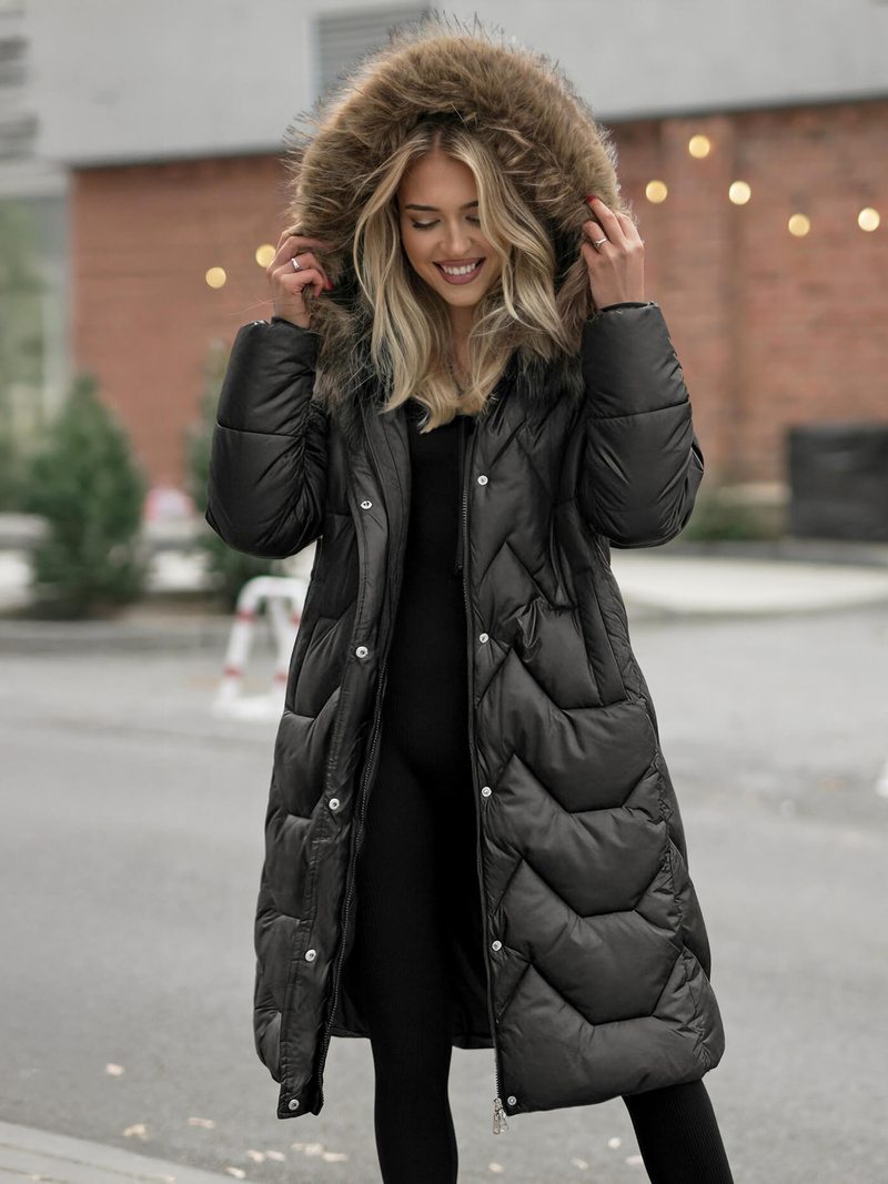 Dámská Zimní Bunda Černá OZONEE O/5M3229/392Z