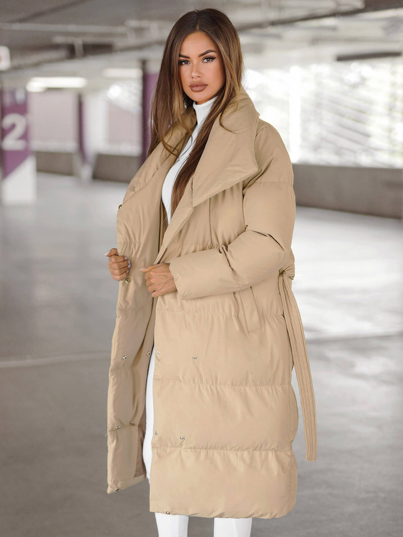 Dámská Bunda Béžová OZONEE JS/M737/62Z