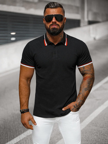 Pánské Polo Tričko Černé OZONEE O/DA736