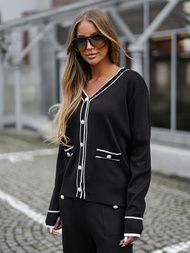 Dámská dvoudílná tepláková souprava černá OZONEE JS/26C8802/3