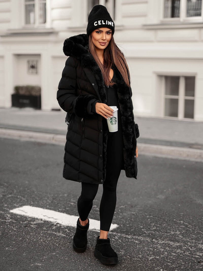 Dámská Bunda Černá OZONEE JS/5M3156/392Z