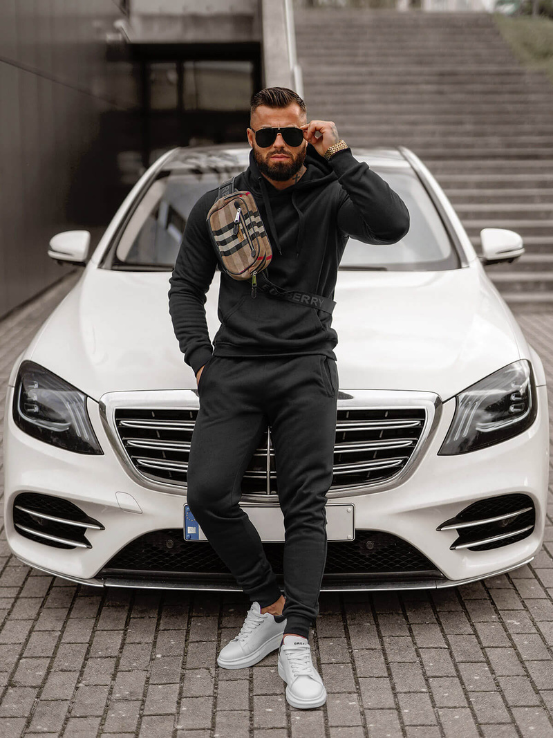 Pánská Tepláková Souprava Černá OZONEE JS/68C10381/3Z