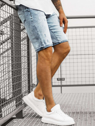 Pánské džínové kraťasy Světle-Modré OZONEE B/55109